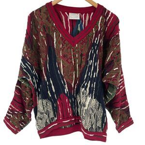 Coogi Australia 100% Mercerised Cotton Relaxed Fit Colorful Sweater Medium‎